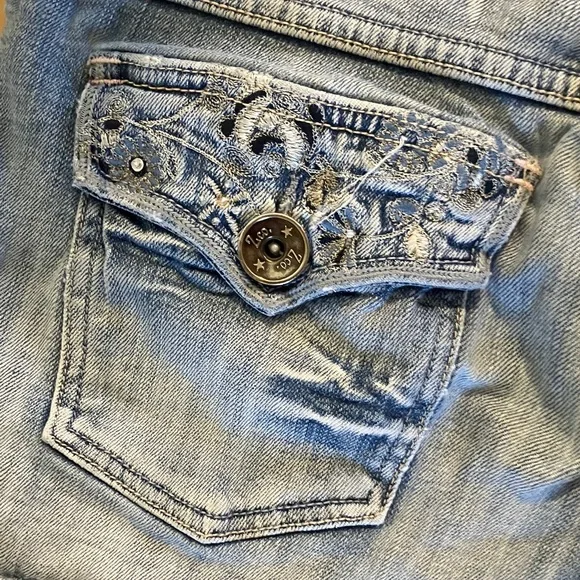 Vintage Y2K Z. Co Embroidered Denim Short Shorts - Picture 10 of 11